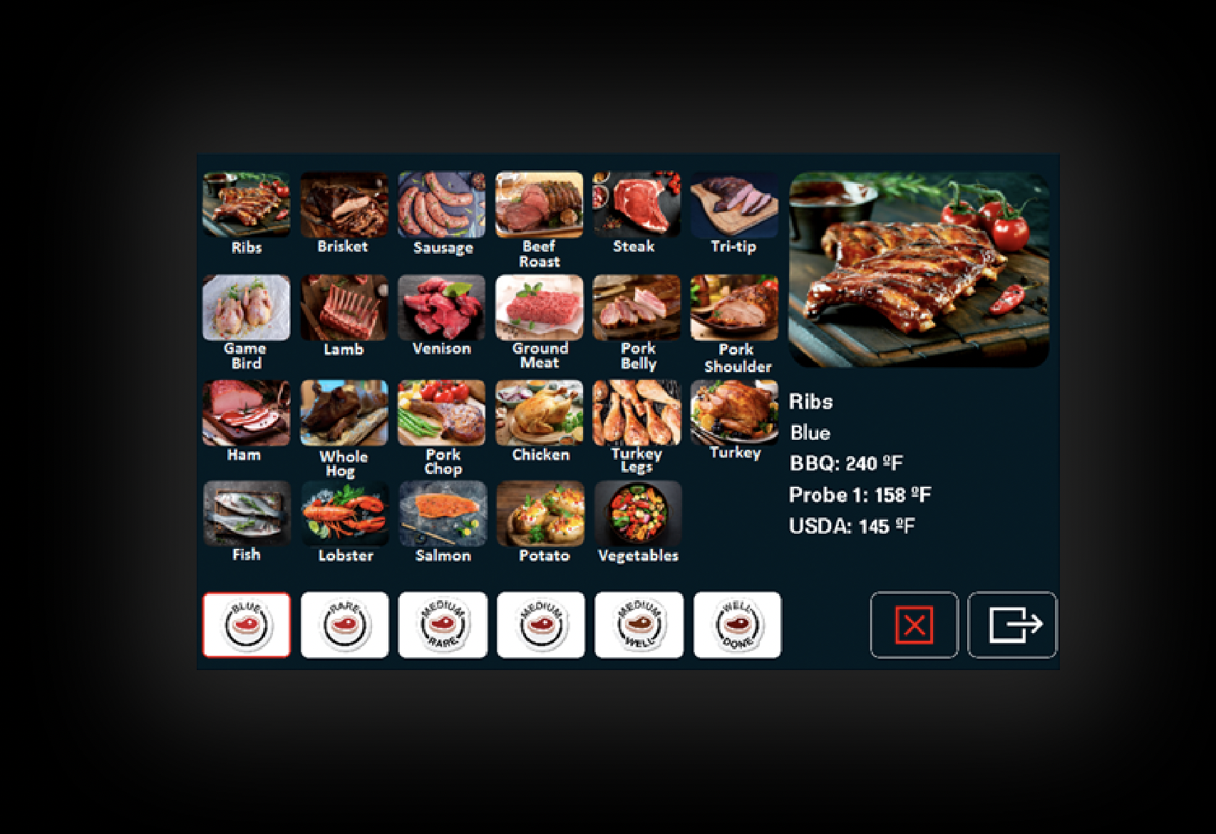 Recipes Mode screen